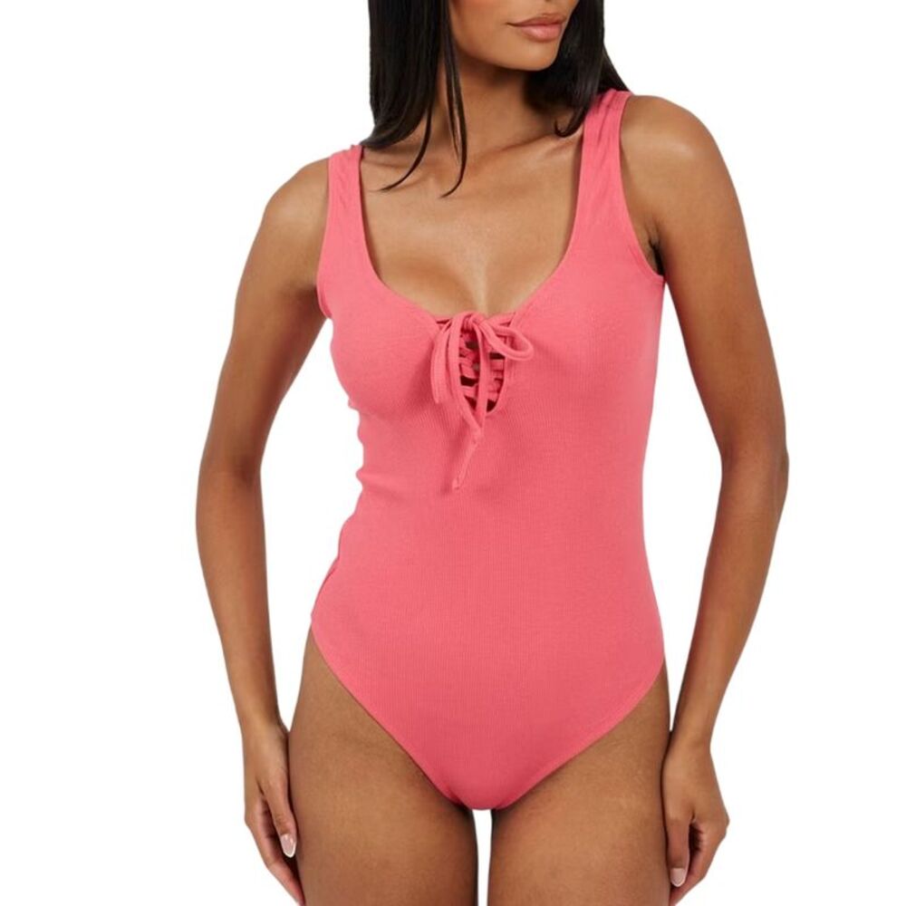 Brave Soul Womens/Ladies Lace Up Onesie / Pink